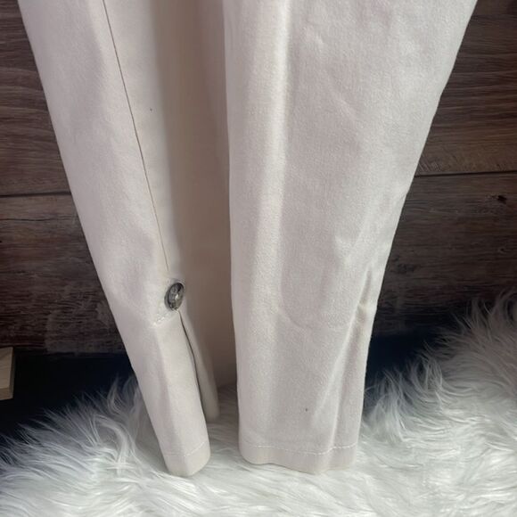 CLICK by COLOR ME COTTON Ladies Tan Cropped Elastic Waist Wider Leg Pants PL - Picture 3 of 8